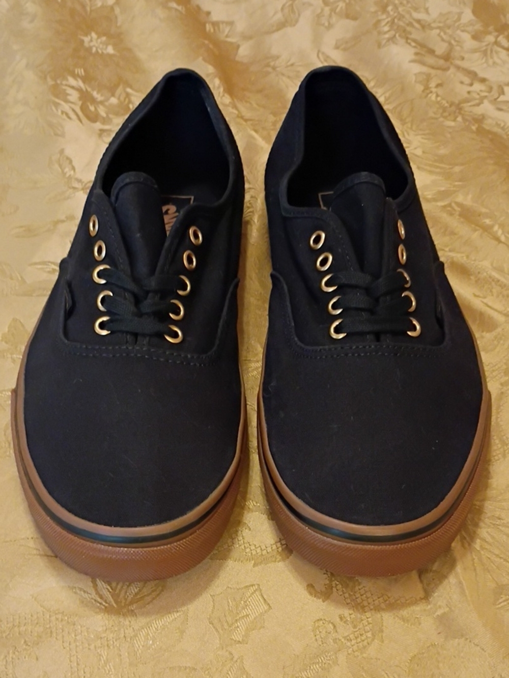 VANS Canvas Shoe - Black/Brown Gold Metal Eyelets Men's 13.0 Women's 14.5 - Picture 4 of 11